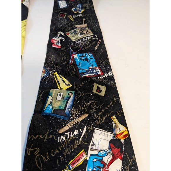 VTG Medical Theme Neckties Bundle Set Of 3 Chez Roffe Addiction Alynn EUC - Picture 5 of 8